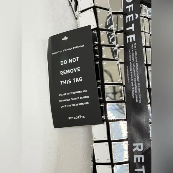 Retrofete Strapless Bodycon Metallic Imani Dress Evening Gown Silver XS - Picture 12 of 16